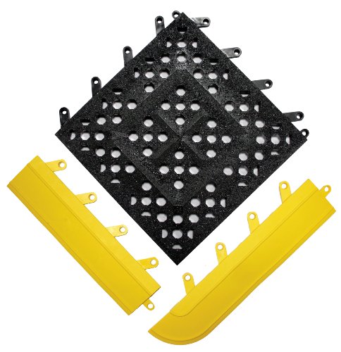 Wearwell 54258x12x12BK-CS20 FIT Functional Interlocking Gritted Open Tile Black 58-Inch by 12-Inch by 12-Inch Case of 20