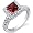Princess Cut 1.00 Carats Garnet Engagement Ring in Sterling Silver Rhodium Finish Size 5