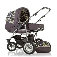 Zwillings und Geschwisterwagen "DUET" in Design ANTHRAZITE-GELB-DEKOR - inkl. Sportsitz, Sonnenschirm und Luftpumpe - hoher Fahrkomfort durch bewegliche Vorderr�der - weitere 13 Farbdesigns bei uns erh�ltlich