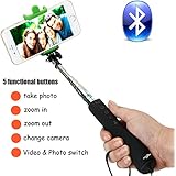 Acctrend Selfie Stick Sf-01 Wireless Selfie Stick Selfie Sticks Best Selfie Stick Bluetooth Selfie Stick Quick Snap Monopod Selfie Stick for IOS and Android 5 Buttons Full Function