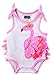 Mud Pie Baby Girl One Piece Crawler Bodysuit, White, 6-9 Months
