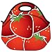 Snoogg Strawberry Sticker Background Card In Vector Format Travel Outdoor Carry Lunch Bag Picnic Tote Box Container Zip Out Removable Carry Lunchbox Handle Tote Lunch Bag Food Bag For School Work Office RS.549.00