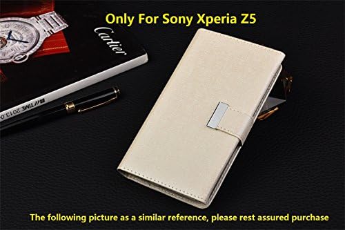 TaoFilm Pro Classic Reproduction Business Fashion Styles (3 Fold Section Design,11 Card Slots,2 in 1 Magnetic Detachable Case) Premium PU Leather Wallet Case For Sony Xperia Z5 (Bright Silver)