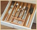 Bamboo Kitchen Drawer Organizer with Expandable Utility+ Gadget Organizer