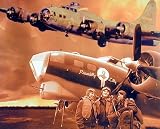 Military B-17 Flying Fortress Vintage Airplane Aviation Aircraft Art Print Poster (16x20)
