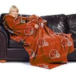 NFL Cincinnati Bengals Adult Comfy Throw, Officially Licensed Blanket with Sleeves by Northwest "Repeat" Design