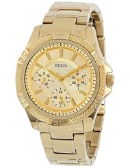 GUESS Womens U0235L5 Dynamic Feminine Mid-Size Multi Function Gold-Tone Sport Watch