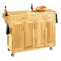 Kitchen Cart with Natural Wood Top- Natural