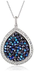 Sterling Silver Swarovski Clear Crystal Pendant Necklace, 18"