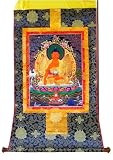 Shakyamuni (Siddhartha) Tibetan Buddhist Handmade Brocade Thangka