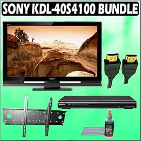Sony Bravia S-Series KDL-40S4100 40-inch 1080P LCD HDTV + Sony DVD Player w/ Wall Mount Accessory Kit