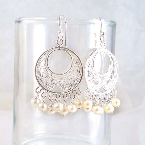 Click here to buy Bohemian Sterling Silver & Pearl Earrings.