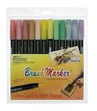 Uchida Brush Markers, Pastel, 12-Pack