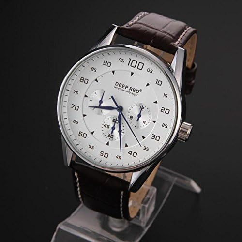 EnterSandman fashion Deep Red Men'S Sports Wristwatches Analog Pu Band Fashion Quartz Watches