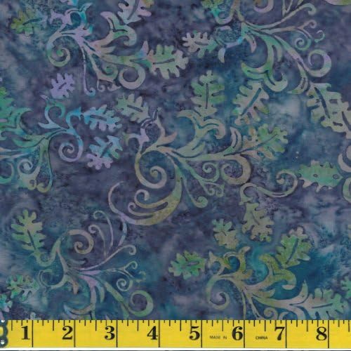 Hoffman California Handpainted Bali Batik J2371-243 Oak Leaves Delft By the Yard