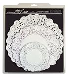 EuroQuest Imports Deco Lace Set of 48 Assorted Round Doilies, White