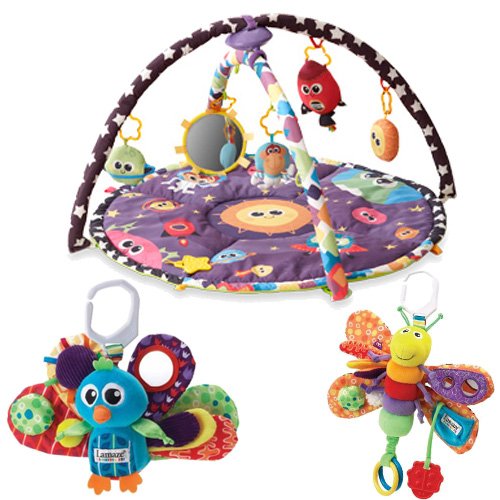Lamaze Space Symphony Motion Gym Plus Jacques the Peacock and Freddie the Firefly Bundle
