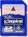Kingston 4GB SDHC Class 4 Flash Card Kingston Retail&nbsp;(SD4/4GBKR)