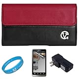 Red & Black Portola Executive Leather Holster Carrying Case with Fixed Belt ....