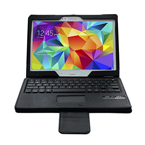 NEWSTYLE Samsung Galaxy Tab S 10.5 Bluetooth Touchpad Keyboard Portfolio Case - DETACHABLE Romovable Touchpad Bluetooth Keyboard Stand Case Cover for Samsung Galaxy Tab S 10.5 inch Tablet SM-T800 SM-T805