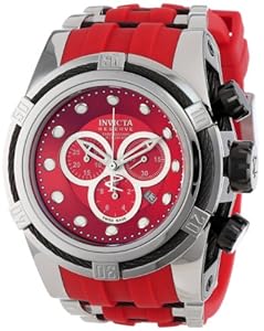 Invicta Men's 14402 Bolt Chronograph Red Dial Red Polyurethane Watch