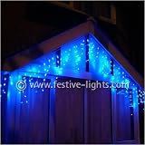 Outdoor Living : Top Quality Low Energy 15M Blue LED Icicles, Consists of 576 super bright leds with memory controller, Ideal for dressing house facia's at christmas