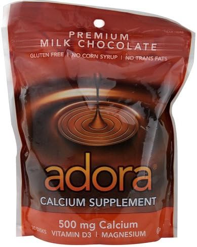 Adora Calcium Supplement Disk - Organic - Milk Chocolate - 30 ct - 1 Case