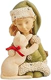 Enesco Heart of Christmas Elf with Kitty Figurine, 2.56-Inch