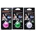 Clip on Dog Collar LED Lights By SySrion - Safety Dog Collar 3 Pack Bundle (White + Green + Rose Red Safety Light) - Stainless Steel Carabiner Clasp - Water Resistant and Batteries Included