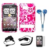 Pink Tropical Flower Durable 2 Piece Protective Crystal Hard Shield Guard C ....