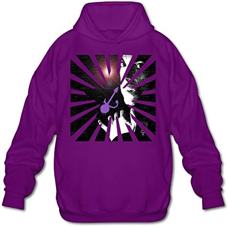 Shehe Men's King Music Casual Hoodies M Purple