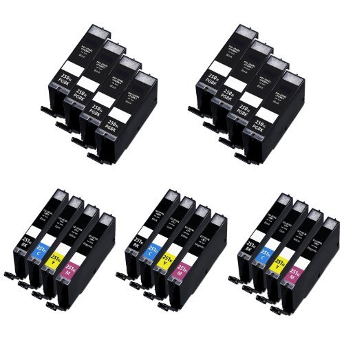 HI-VISION® 20 PK Compatible Canon PGI-250XL PGI 250 CLI-251XL CLI 251 High Yield Ink Cartridge Replacement 8xLg Black,3x(Black,Cyan,Yellow,Magenta) for PIXMA MG6320,MG5420,iP7220,MX922,MX722 Printer