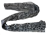 Stunning Satin Ladies Animal Print Fashion Scarf - Grey and Black Cheetah and Leopard Spots