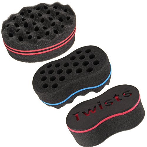 Beauty7 3 Pcs Magic Barber Sponge Hair Brush for Twists, Afros, Coils & Dreadlocks