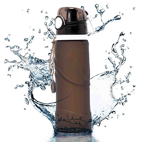 UPmall Collapsible Water Bottle - Medical Grade Silicone Leak Proof Foldable Sports Bottle 750ml (26 oz)