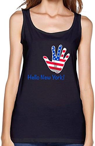Malcobess Women's Hello New York Art Sleeveless Tank Top XL