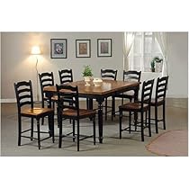 Hot Sale Two Tone Black Counter Height Dining Set By Coaster Furniture