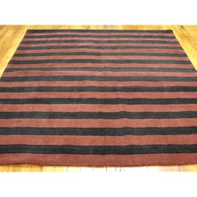 6'7 x 6'8 Burgundy Hand Tufted Wool Gabbeh Square Rug