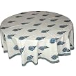 Round Table Cloth Cotton Fabric Block Printed Handmade in India Dia 72 inches
