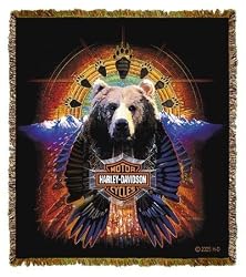 Harley-Davidson&reg; Motorcycles Bear Paw Throw Blanket