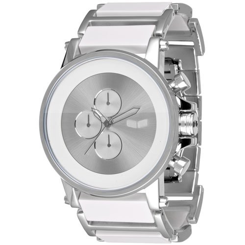 Vestal Plexi Acetate High Frequency Collection Casual Wear Watches w/ Free B&F Heart Sticker Bundle – Silver/Silver/White/Minimalist / One Size Fits All