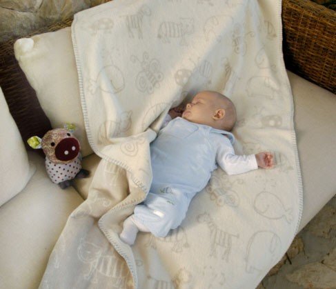 David Fussenegger 21086005 Babydecke 100 x 150 cm, allover Tiere, mit Zierstich Preisvergleich