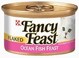 Fancy Feast Gourmet Cat Food Flaked Ocean Fish Feast, 3-Ounce Cans (Pack of 48)