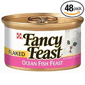 Fancy Feast Gourmet Cat Food Flaked Ocean Fish Feast, 3-Ounce Cans (Pack of 48) by Fancy Feast