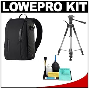 Lowepro Classified Sling 220 AW Digital SLR Camera Backpack Case (Black) + Tripod + Accessory Kit for Canon Rebel XSi, XS, T1i, T2i, EOS 50D, 5D, 7D, Nikon D3000, D5000, D40, D60, D90, D300, D300s, Olympus Evolt E-30, E-450, E-520, E-620, and Sony Alpha A230, A330, A380, A450, A500, A550, A850