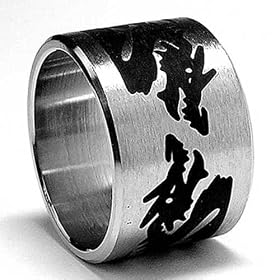 15MM Stainless Steel Ring with Black Resin Dragon Design size 10: Jewelry