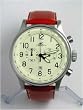 ADEE KAYE XXL ICW FLIEGER UHR CHRONOGRAPH WATCH IVORY DIAL / BROWN STRAP