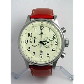Click here to buy ADEE KAYE XXL ICW FLIEGER UHR CHRONOGRAPH WATCH IVORY DIAL BROWN STRAP by Adee Kaye.