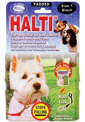 Halti Dog Training Head Collar Black Padded Size 1