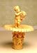 Miniature Faux Creme Stone Garden Cherub Fountain